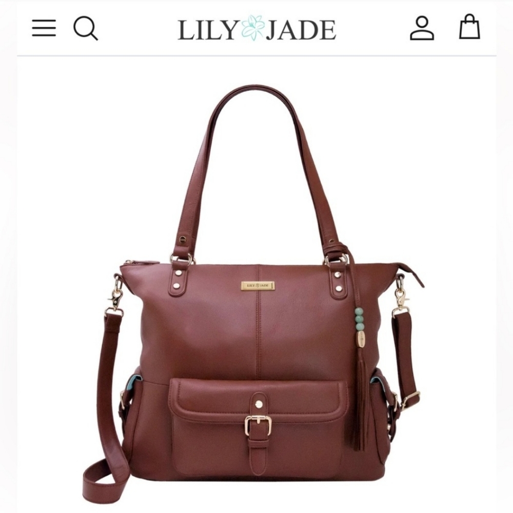 Lily jade meggan brandy leather diaper bag backpack